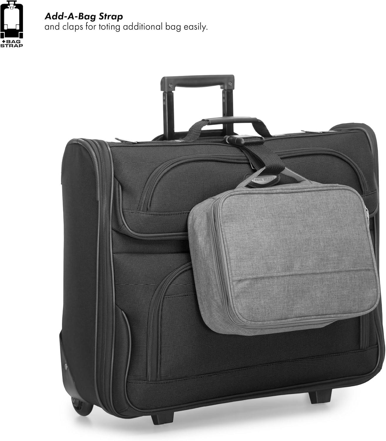 imageTravel Select Amsterdam Business Rolling Garment Bag Softside Expandable Rolling 2Wheeled Suit Carrier Black One SizeGray