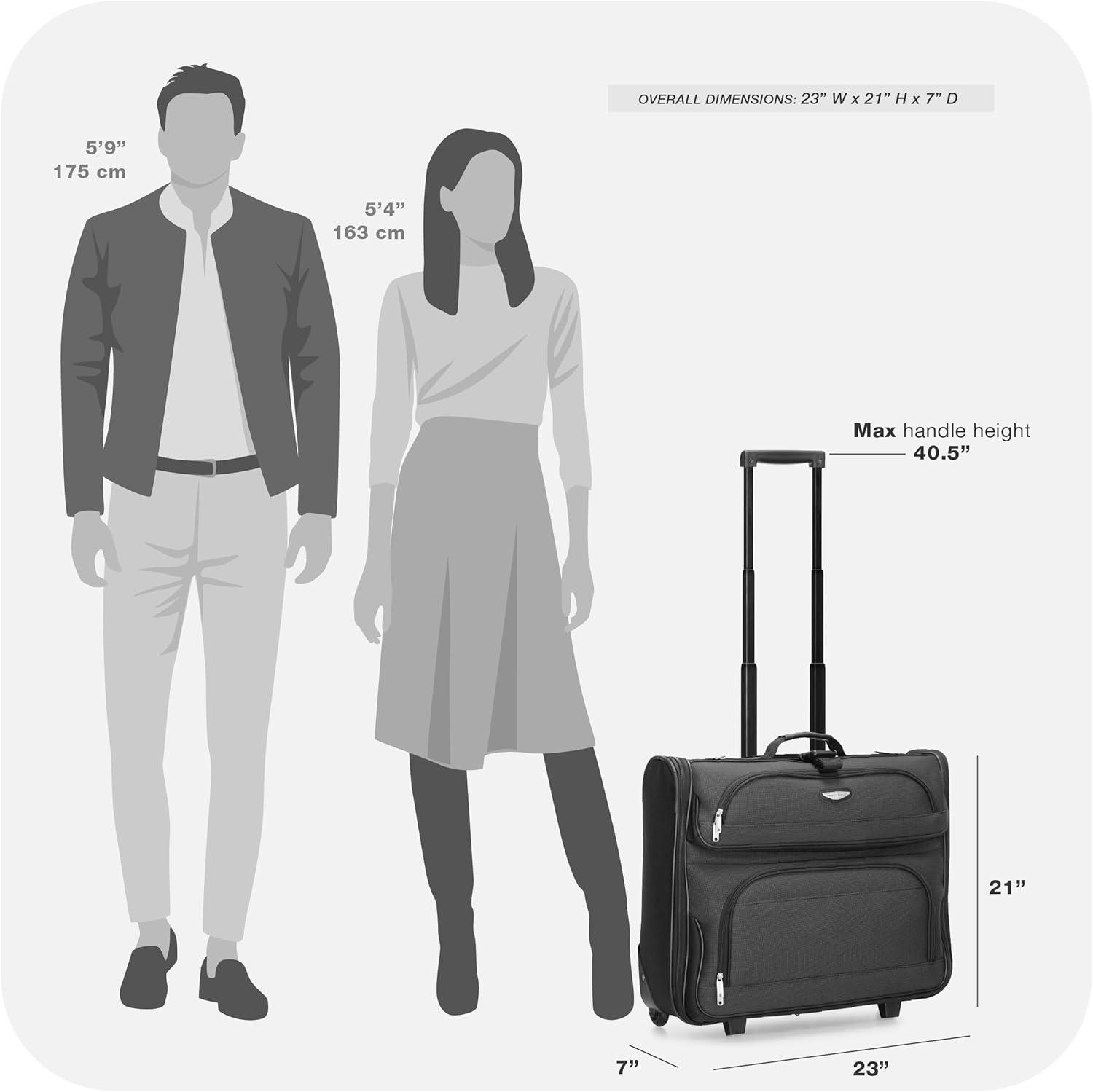 imageTravel Select Amsterdam Business Rolling Garment Bag Softside Expandable Rolling 2Wheeled Suit Carrier Black One SizeGray