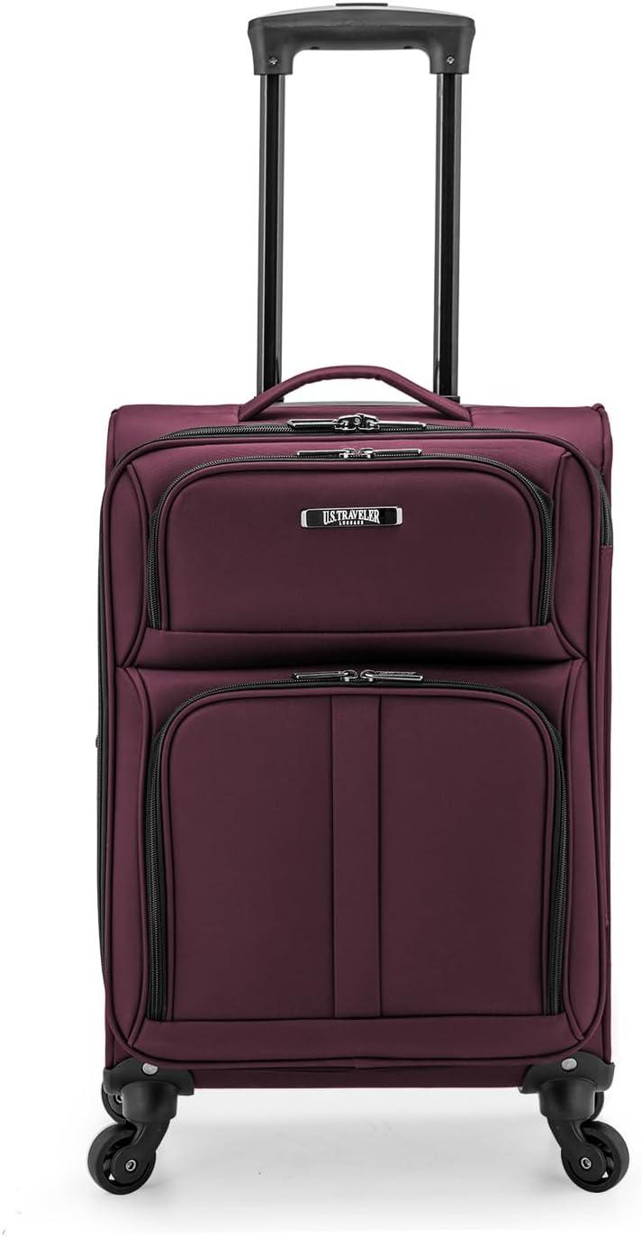 imageUS Traveler Anzio Softside Expandable Spinner Luggage Teal 3PIece Set 222630Burgundy