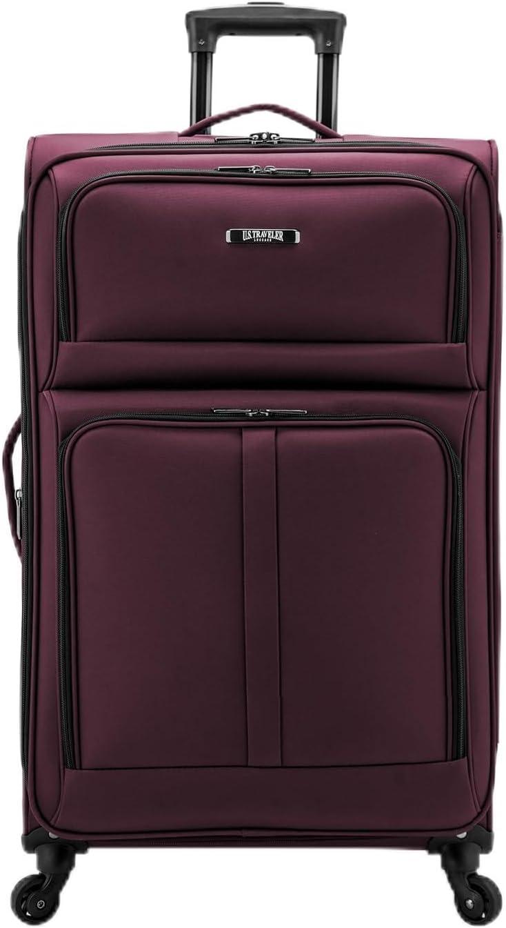 imageUS Traveler Anzio Softside Expandable Spinner Luggage Teal 3PIece Set 222630Burgundy