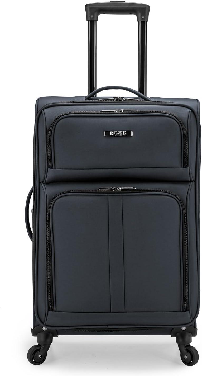 imageUS Traveler Anzio Softside Expandable Spinner Luggage Teal 3PIece Set 222630Dark Grey