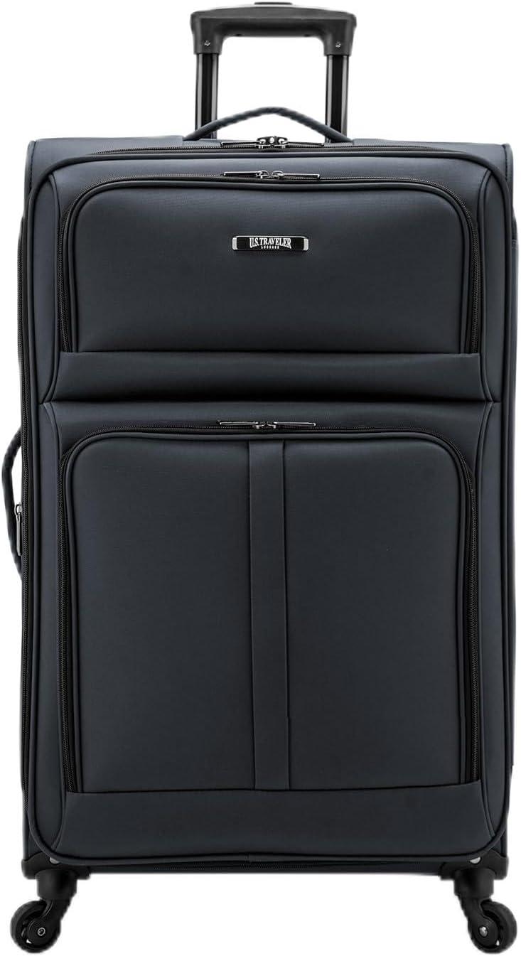 imageUS Traveler Anzio Softside Expandable Spinner Luggage Teal 3PIece Set 222630Dark Grey