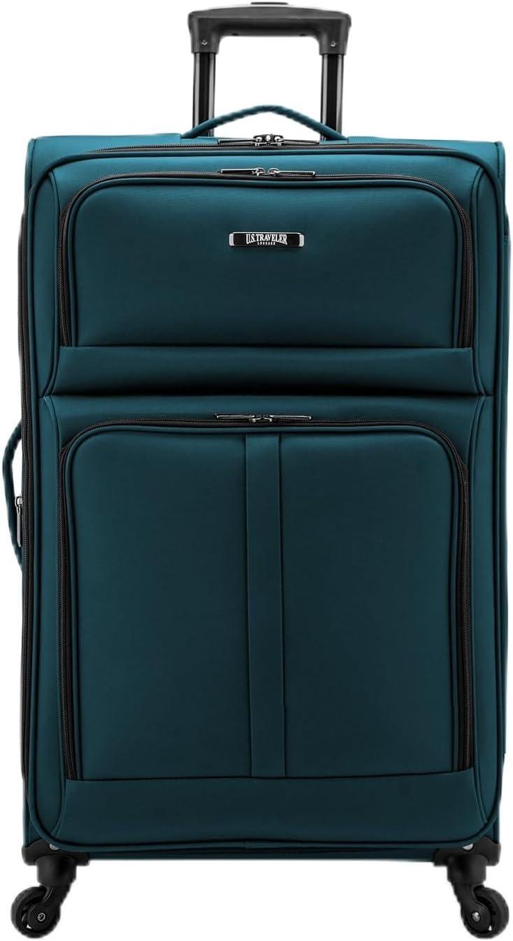 imageUS Traveler Anzio Softside Expandable Spinner Luggage Teal 3PIece Set 222630Teal