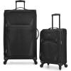 imageUS Traveler Aviron Bay Expandable Softside Luggage with Spinner Wheels Purple 3Piece SetBlack