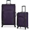 imageUS Traveler Aviron Bay Expandable Softside Luggage with Spinner Wheels Purple 3Piece SetPurple