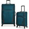 imageUS Traveler Aviron Bay Expandable Softside Luggage with Spinner Wheels Purple 3Piece SetTeal