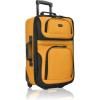 imageUS Traveler Rio Lightweight Softside Rolling Carryon Suitcase 4Wheel Set GreenOrange