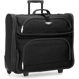Travel Select Amsterdam Business Rolling Garment Bag, Softside Expandable Rolling 2-Wheeled Suit Carrier, Black, One Size(Black)