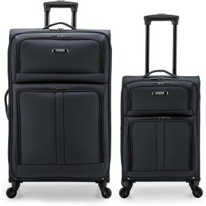 U.S. Traveler Anzio Softside Expandable Spinner Luggage, Teal, 3-PIece Set (22/26/30)(Dark Grey)