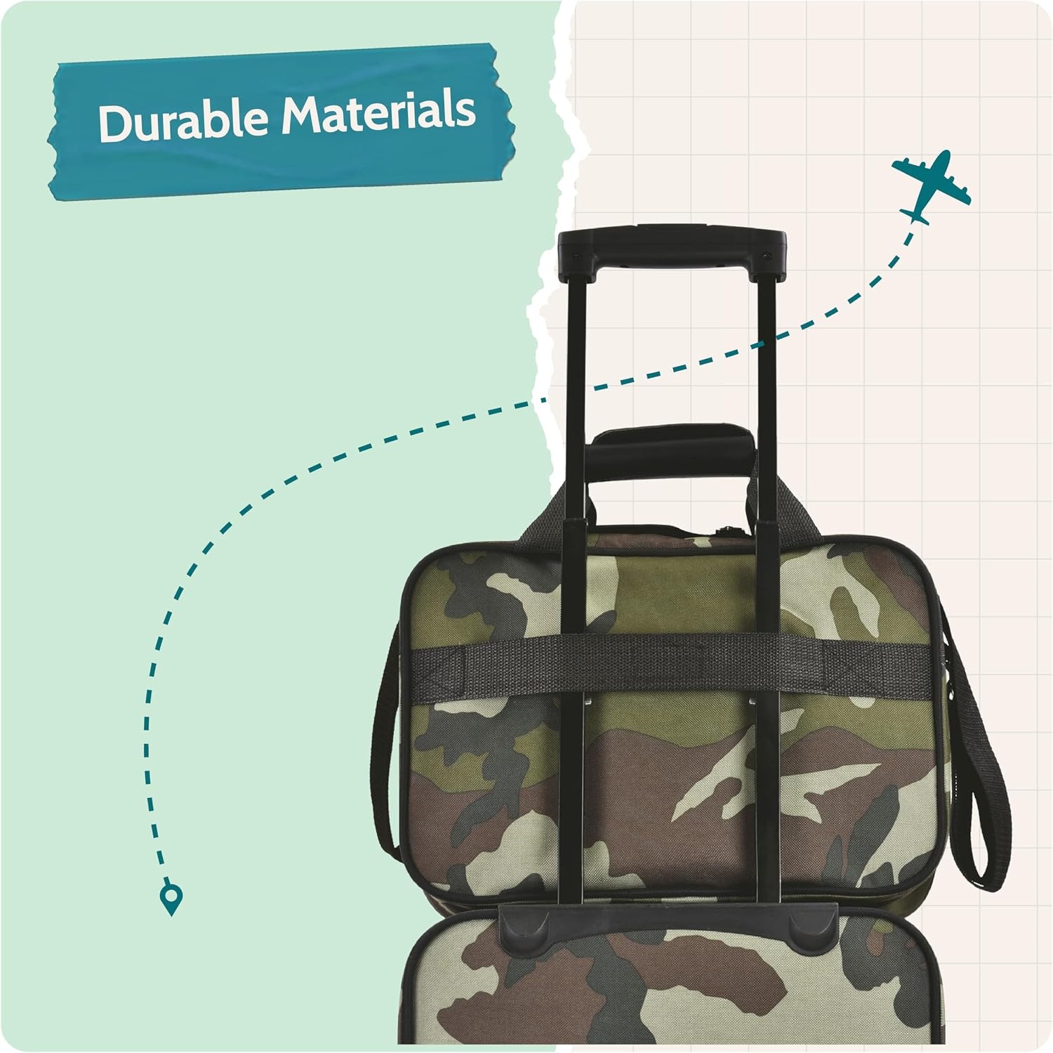 image:imageUS Traveler Rio 14 Travel Tote Bag Lightweight 1200D CarryOn Bag for Women amp MenCamo