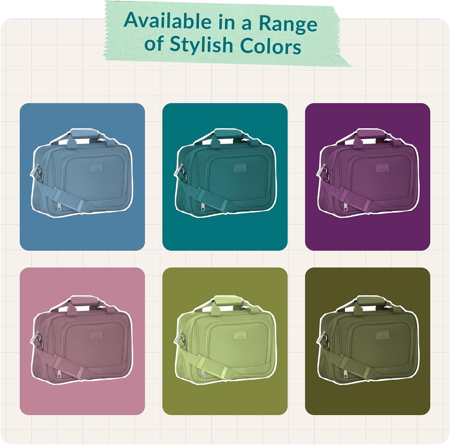 image:imageUS Traveler Rio 14 Travel Tote Bag Lightweight 1200D CarryOn Bag for Women amp MenGreen