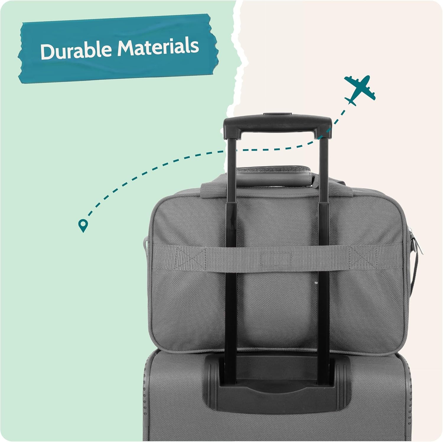 image:imageUS Traveler Rio 14 Travel Tote Bag Lightweight 1200D CarryOn Bag for Women amp MenLight Grey