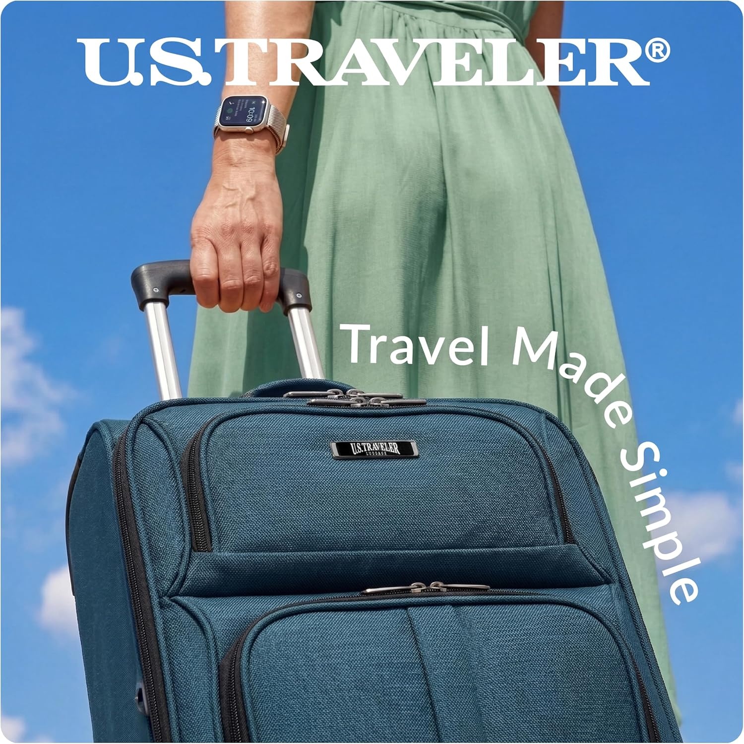 image:imageUS Traveler Rio 14 Travel Tote Bag Lightweight 1200D CarryOn Bag for Women amp MenLight Grey