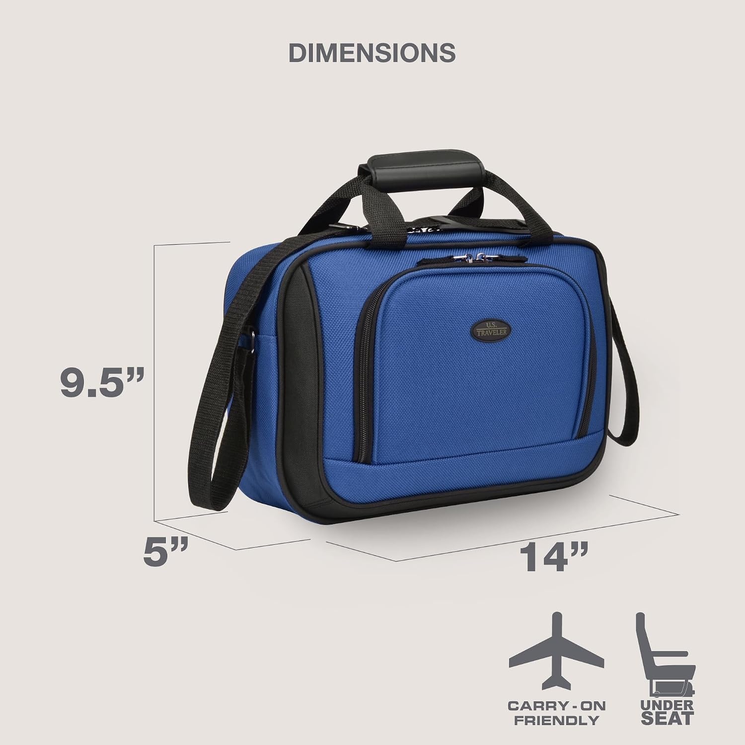 image:imageUS Traveler Rio 14 Travel Tote Bag Lightweight 1200D CarryOn Bag for Women amp MenNavy
