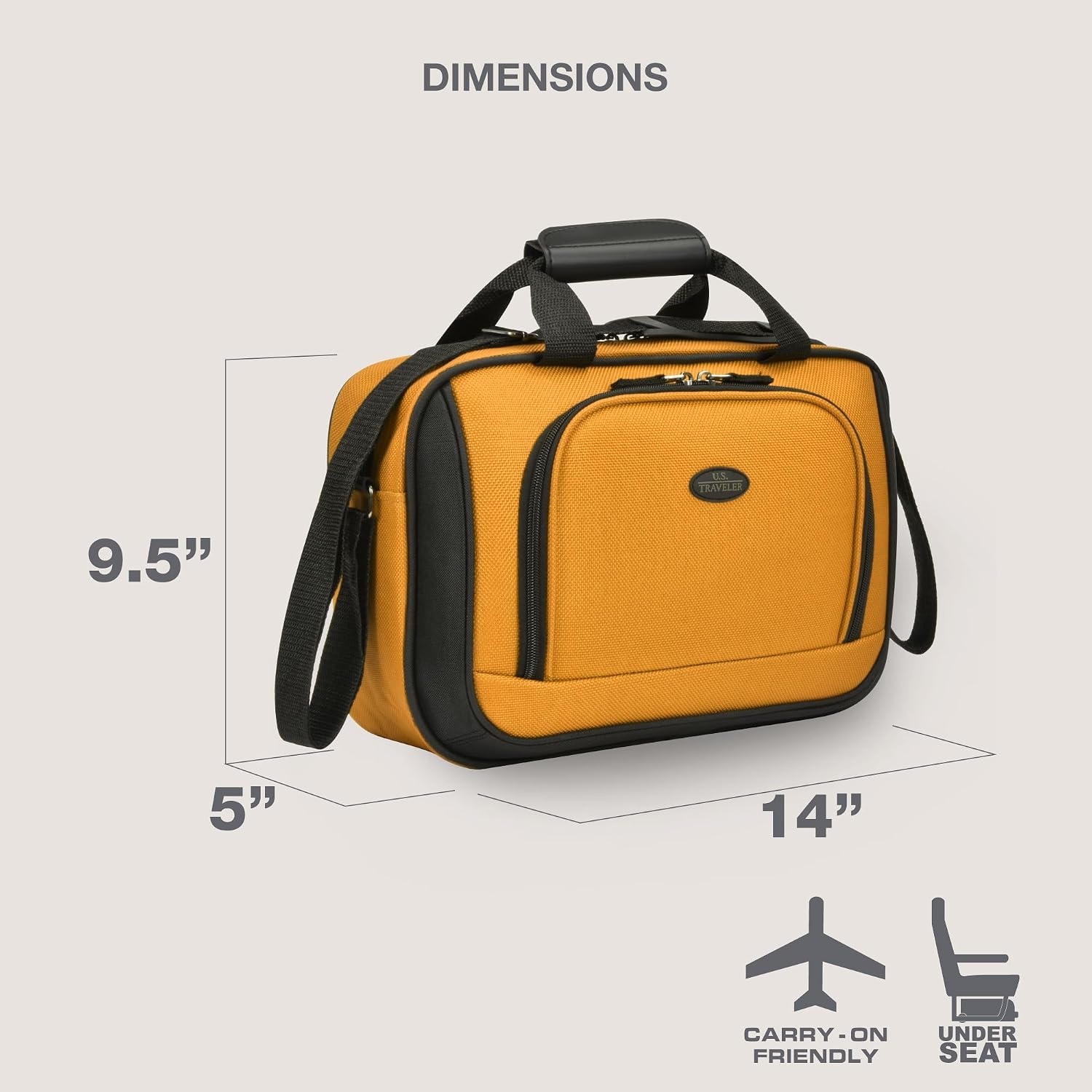 image:imageUS Traveler Rio 14 Travel Tote Bag Lightweight 1200D CarryOn Bag for Women amp MenOrange