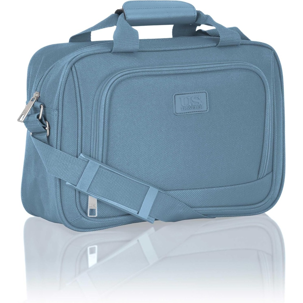 image:imageUS Traveler Rio 14 Travel Tote Bag Lightweight 1200D CarryOn Bag for Women amp MenLight Blue