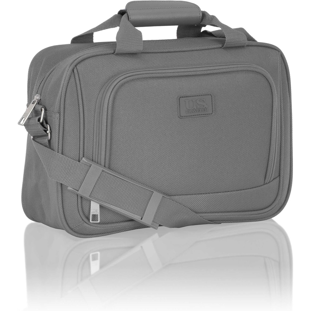 image:imageUS Traveler Rio 14 Travel Tote Bag Lightweight 1200D CarryOn Bag for Women amp MenLight Grey