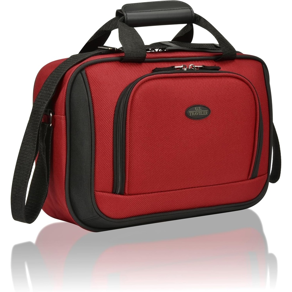 image:imageUS Traveler Rio 14 Travel Tote Bag Lightweight 1200D CarryOn Bag for Women amp MenRed